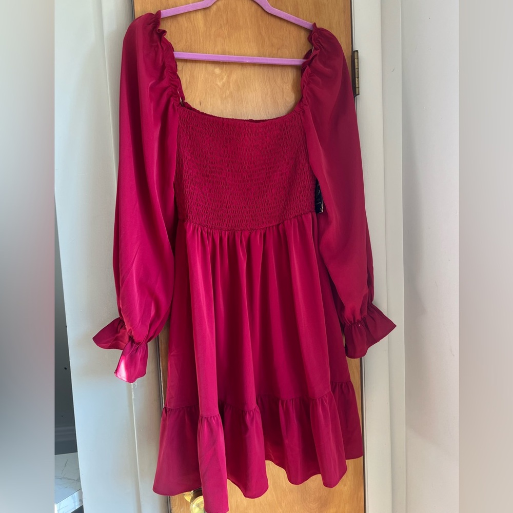Romantic Pink Long-Sleeve Dress